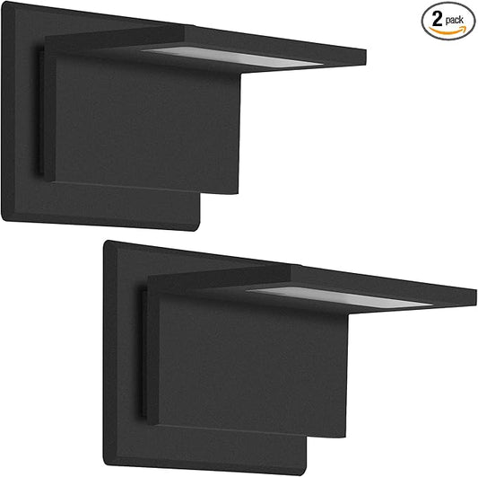 2 Pack Outdoor Porch Lights Aluminum Wall Sconce Led Matte Dark Grey Exterior Fixtures Modern Mounted Wall Patio Lamps IP54 Waterproof Wall Light for Garage Walkway,
