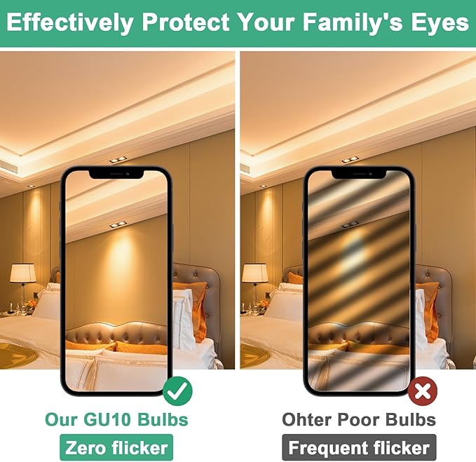 GU10 Halogen 35W Bulbs, Dimmable MR16 GU10+C 120V 35W for Track, Recessed, Candle Warmer, Range Hood Light Bulbs, 2700K Warm White, Pack of 4