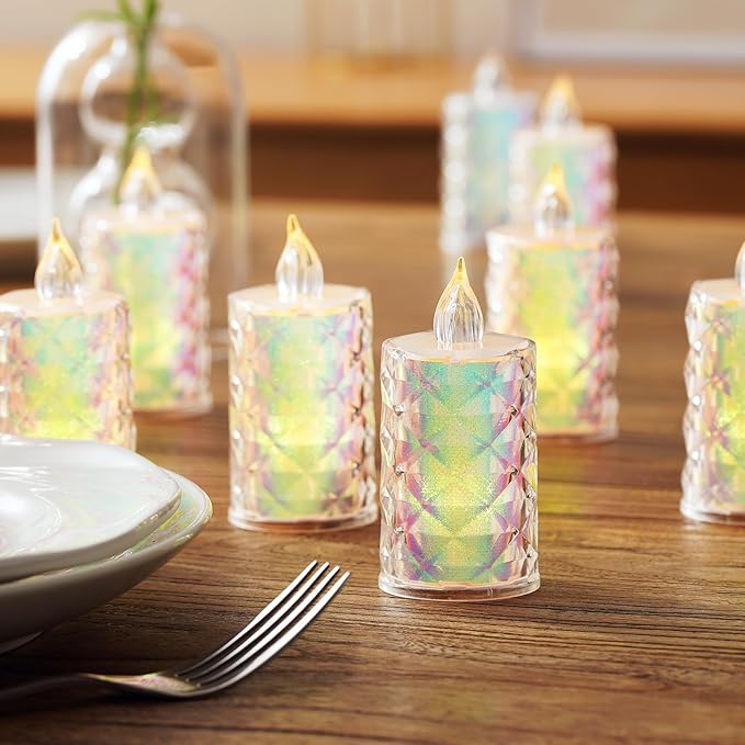 24 Pack Battery Operated Flameless Tea Lights LED Candles Battery Life Over 200 Hours Tabletop Decorative Lights for Halloween/Christmas Party Wedding Centerpieces