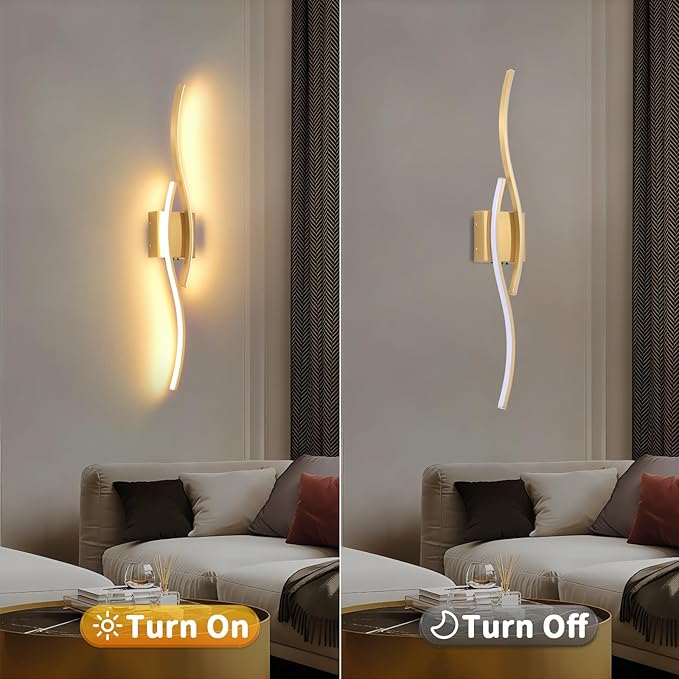 Battery Powered Wall Sconces Set of 2, Gold 31.4" LED Dimmable Wall Sconce with Remote Control/Timer/Memory, USB Rechargeable Wall Lights for Living Room, Bedroom, Hallway Wireless scones Lighting