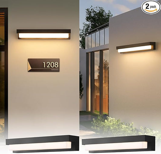 Boajuna Outdoor Solar Wall lamp, Dusk to Dawn Motion Sensor Lantern with 3 Lighting Modes, Wireless Exterior Solar Porch Lights Wall Mount Patio Fence Outdoor Light Fixture
