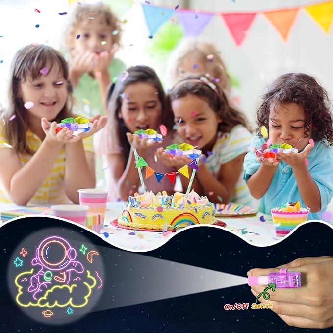36Pcs Space LED Finger Lights Astronaut Party Favors Glow in the Dark Light Up Finger Lights Outer Space Themed Toys Bulk for Galaxy Birthday Party Goodie Bag Stuffer Birthday Gifts Classroom Prize