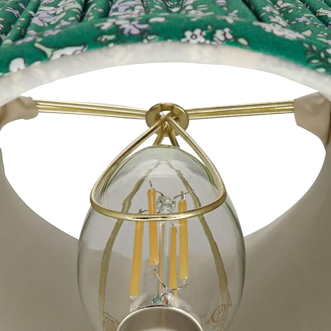 Springcrest Nelle Green Violet Floral Cottage Core Pleated Shade 3.5x6x5 (Clip-On) - Springcrest
