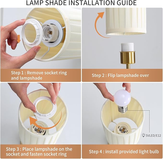 Portables Cordless Table Lamp, LED Fabric Shade Desk Lamp,Rechargeable Battery Operated，Lighting for Bedroom, Bedside,Bar,Living Room, Dining Room, Night Light (Brass)