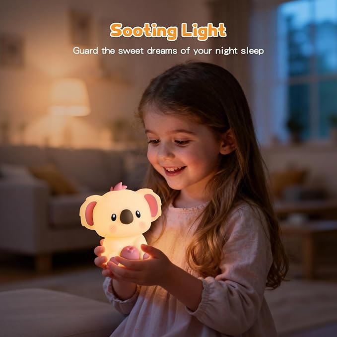 Night Light for Kids | Touch Control LED Lamp with Color Changing Modes | Adjustable Brightness for Nursery, Bedroom, Baby Room | Cute Animal Night Light Gift for Toddlers (Koala)