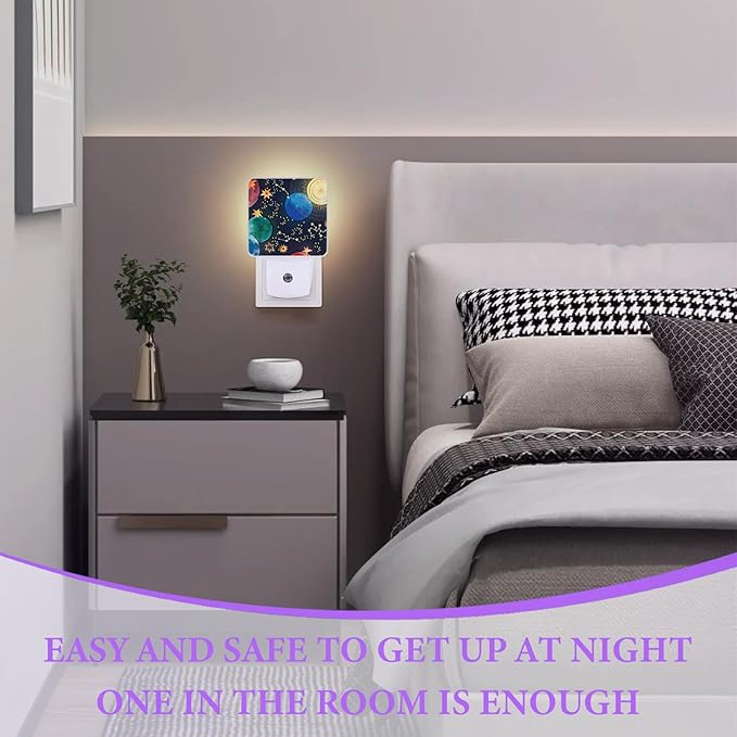 Boho Sun Moon Night Light,Plug-in Night Lights with Dusk-to-Dawn Sensor for Bedroom,Bathroom and Living Room Sleep Friendly lamp 0.5w