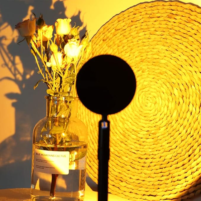 Eternal Sunset Projection LampRomantic Display in Party Bedroom Living Room, Sunset Projector for Living Room Bedroom Hotel Restaurant Decor Live Stream Ins Photography TikTop (Sun)