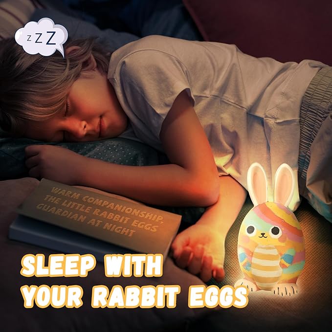Paint Your Own Bunny Lamp Kit, Art Supplies Arts & Crafts Kit for Kids Age 4-8, Unique Easter Rabbit Egg Gift, Creativity Painting Kit Toy for Girl Boy Birthday Gift Ages 3 4 5 6 7 8 9 10 11 12+