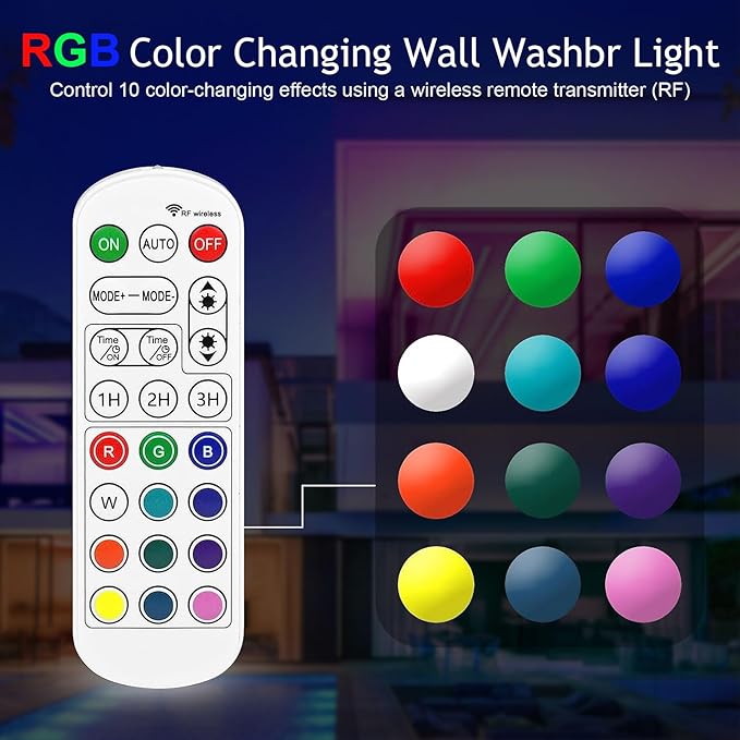 72W Outdoor Wall Washer Light, 48'' Dimmable 5000K RGB LED Wall Washer Light Bar,120V IP67 Waterproof LED Stage Light for Patio Church Landscape Yard Garden 1 Pack