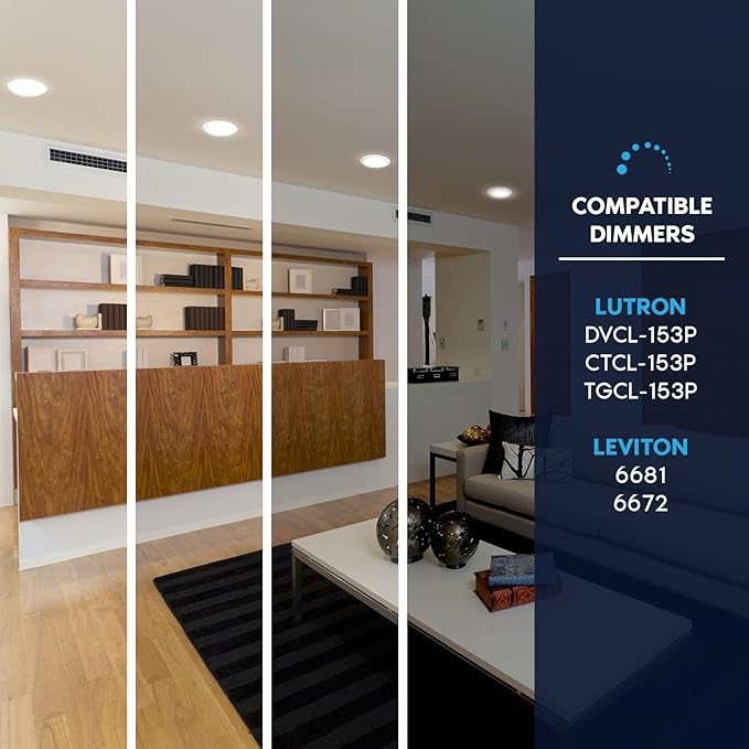 LUXRITE 8 Inch LED Disk Lights, 27W, 5CCT Selectable 2700K- 5000K, Flush Mount Recessed Retrofit Ceiling Light, 2000LM, Dimmable, J-Box or 6" Can Install, 9.4" Face Diameter, Energy Star, ETL