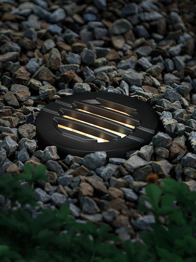 LEONLITE Dia. 4 Inch Well Lights Landscape LED In Ground, Grated Top, 3000K Warm White, 12-24V AC/DC CRI90 Low Voltage Garden Landscaping, Black Aluminum Housing, Pack of 6