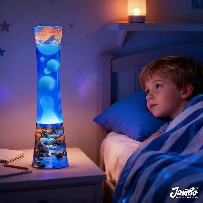 JAMBO 15.5" River Oasis Lamp, Beautiful Lamp for Living Room Office Bedroom Kitchen, Night Light Nightlight for Adults, Teens and Kids, Relaxing Liquid Motion Light, Mood Light, Home Decor