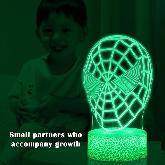 Kids Toys 3D Night Light,Superhero Christmas Gift Birthday 3D Illusion Lamp for Kid Girl Boy Room Decor, 16 Colors Remote Control