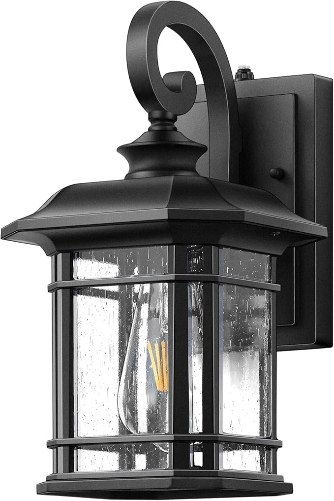 VIANIS Black Outdoor Lights for House, Dusk to Dawn Light Fixture, Waterproof Wall Lights, Porch Lights Outdoor for House, Garden, Garage, Entryway, Anti-Rust