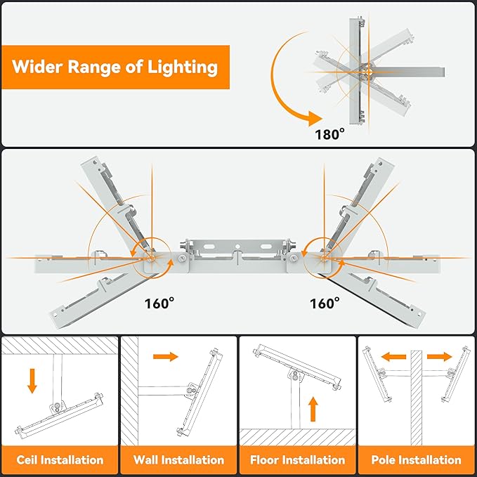 480W LED Outdoor Flood Light, 48000LM Super Bright Stadium Light, 6000K Daylight White, IP66 Waterproof 3 Heads Adjustable Outdoor Floodlights for Patios, Street, Parking Lots