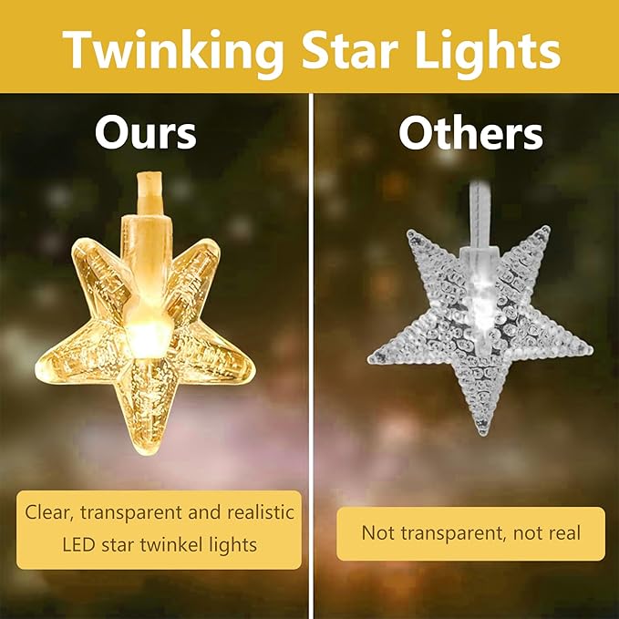 ITICdecor Christmas Lights Battery Operated Star Fairy String Lights Twinkle Lights 30 LED Christmas String Lights for Room Party Wedding Holiday Decorations
