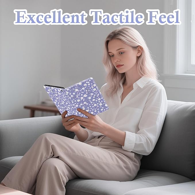 Case for (2023/2021 Released 13th/11th Generation) 10/10 Plus, Slim Lightweight Folio Book Cute Auto Wake/Sleep Smart Cover for Tablet 10.1" (Flower Purple)