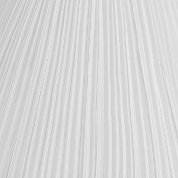White Mushroom Pleated Large Lamp Shade 6" Top x 14" Bottom x 8" Slant (Spider) Replacement with Harp and Finial - Springcrest