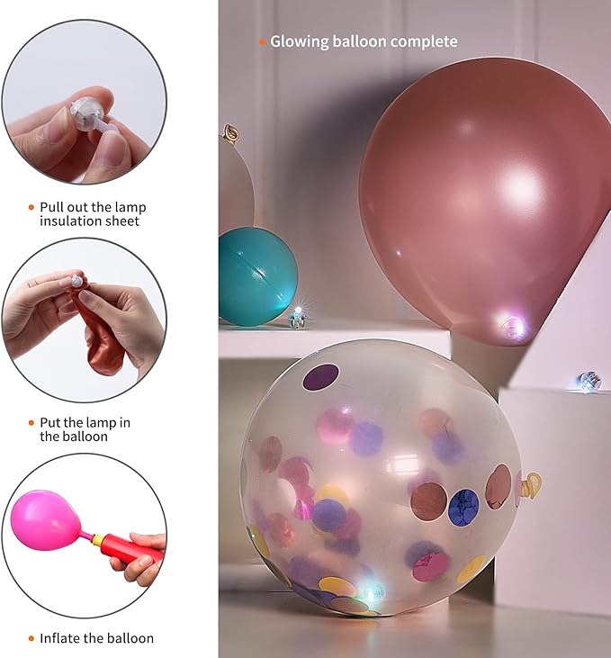 Aogist 100pcs Warm White Balloon Light,Long Standby Time Waterproof Mini Ball Light,Round LED Lamp for Paper Lantern Balloon Party,Wedding,Birthday,Festival,New Year and Christmas Decorative