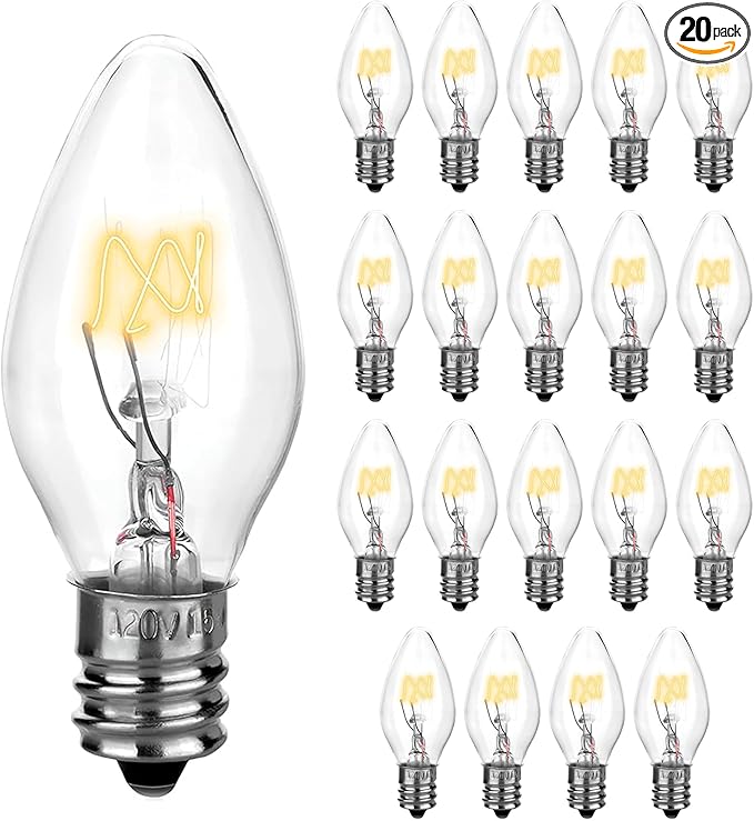 HQRP 20-Pack 15W 120V Light Bulbs for Natural Salt Lamps Compatible with LEVOIT HemingWeigh SMAGREHO Salt Lamp Natural Himilian Hymalain Pink Salt Rock Lamps
