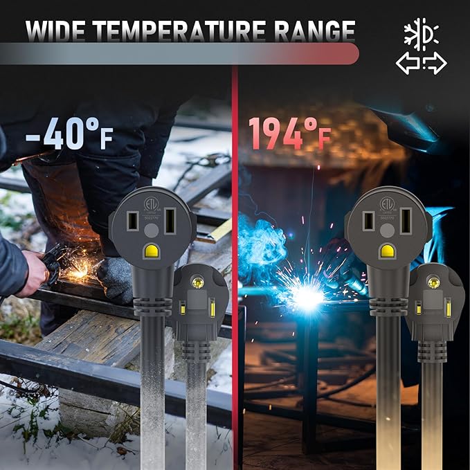 YESWELDER 15ft 250 Volt Welder Extension Cord 10 AWG Power Extension for Welding Machines, NEMA 6-50P to 6-50R