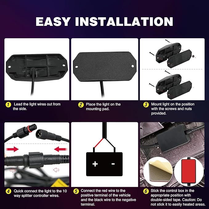 Nilight RGB LED Rock Lights Kit 10 PCS 18LED Wide Angle Wheel Well Light with Remote & Bluetooth App Dual Control Multi Modes Underglow Multicolor Neon Pod for ATV UTV SUV Offroad Truck RZR Boat