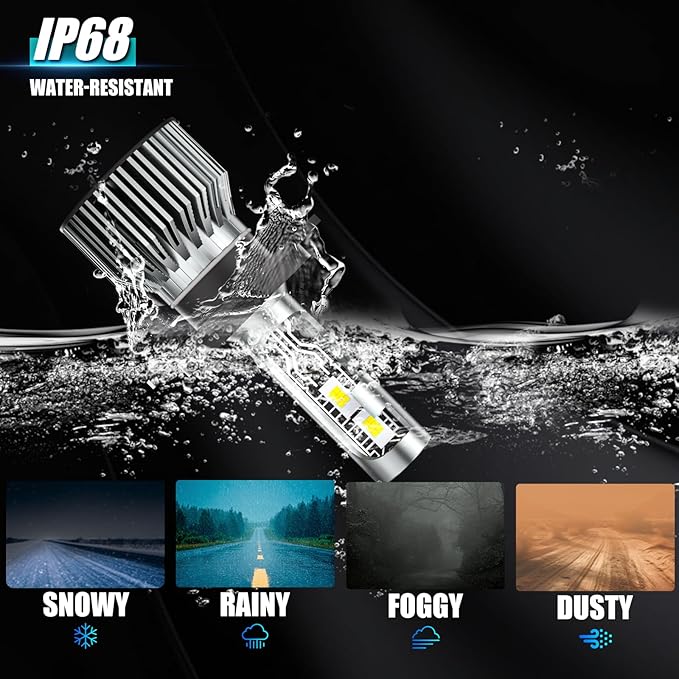 Fit For 1997 1998 1999 2000 2001 2002 2003 2004 2005 2006 2007 2008 2009-2015 Toyota Tacoma ,High Low Beam Bulbs Combo Kit,6000K White Enhanced Visibility,Direct Installation with Fan,IP68 Pack of 2