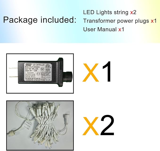 Christmas Lights 34FT Outdoor Waterproof Decoration String Lights 100 Count Warm White for Wedding Outdoor Indoor Xmas Party Christmas Tree Bushes (2, 34ft)