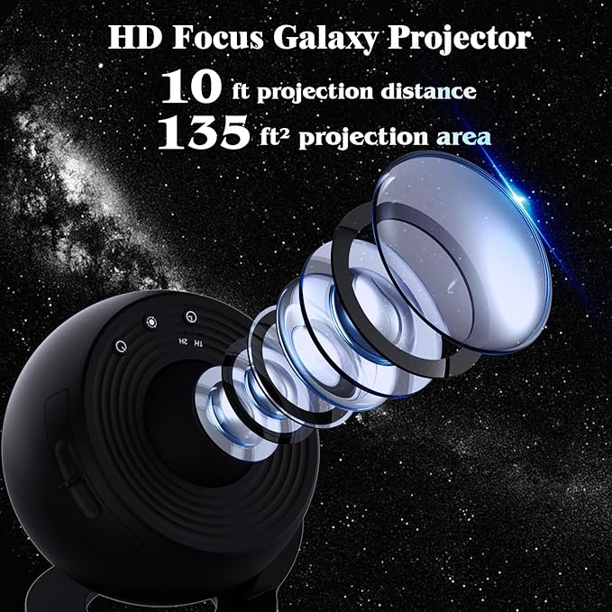 Galaxy Projector for Bedroom,13 in 1 Planetarium Star Projector with Solar System & Constellation,Ceiling Night Light with Timer,LED Space Galaxy Lamp Bedroom Room Decor for Adults Kids