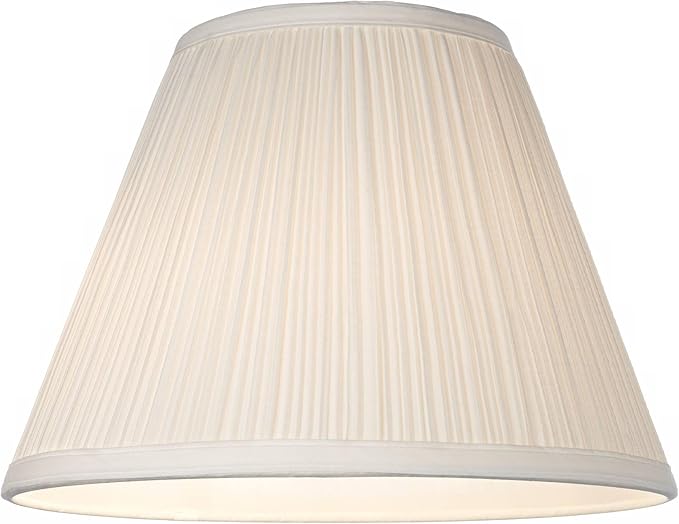 6" Top x 12" Bottom x 9" Slant Lamp Shade Replacement Medium Ivory Empire Round Traditional Pleated Spider Harp Finial - Springcrest