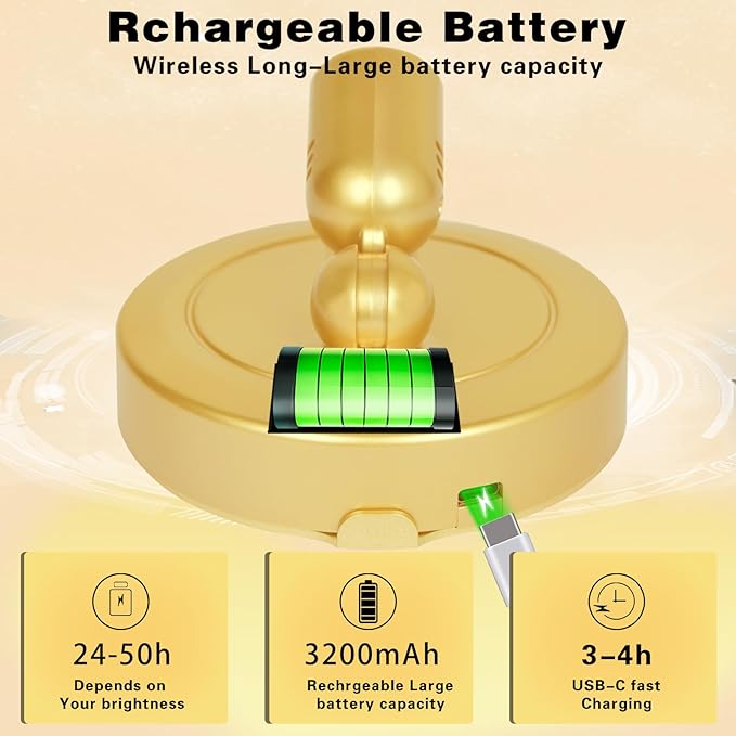 LED Spotlight Indoor,Rechargeable Battery Uplighting Indoor with Timer,3CCT Dimmable Accent Spot Lights for Plants Tree Wall Art Display Painting Artwork Portrait Dartboard Gallery-Gold