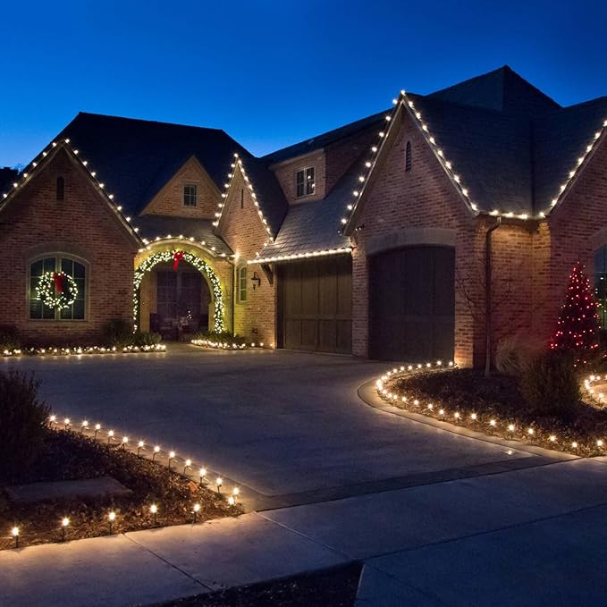 Meconard C9 Led Replacement Christmas Light Bulbs, C9 Shatterproof Led Bulbs for Christmas Indoor Outdoor String Lights,E17 Intermediate Base, Commercial Grade Holiday Bulbs, Warm White, 25Pack