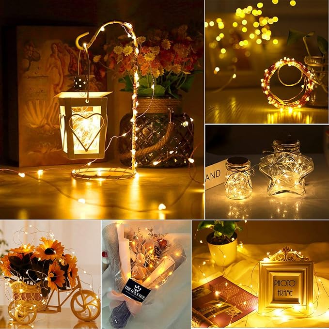 innolife 6 Pack LED Fairy String Lights Battery Operated with Remote Control & Timer, 10 Ft 30 LED Copper Wire Twinkle Lights for Bedroom Christmas Wedding Party Indoor Outdoor Decoration