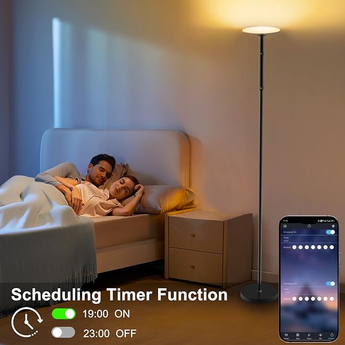ZAIYW Smart RGB Floor Lamp with APP Timer Music Sync, 16 Million Colors Changing Modern Floor Lamps Dimmable LED Standing Lamps for Living Room Bedroom Office