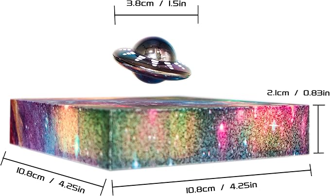 Levitating UFO Lamp - Magnetic Floating 360° Rotation with RGB Galaxy Effects, Auto-Rotating Silent LED Night Light, Cool Tech Decor for Office/Bedroom, Unique Gifts for All Ages