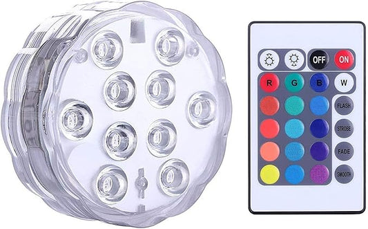 Submersible LED Lights Remote Control Battery Powered, RGB Multi Color Changing Waterproof Light for Pool, Vase Base, Spa, Aquarium, Pond, Hot Tub, Decoration, Party, 1-Pack