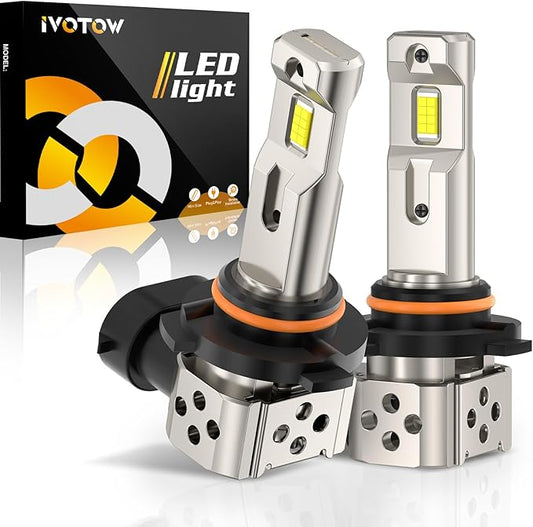 9005/HB3 Fog Light Bulbs, 2025 Updated600% 16000LM Brighter 9005 Light For 6000K Cool White with Fan, Plug-N-Play, Pack of 2