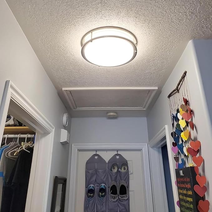 Drosbey 36W Dimmable LED Flush Mount Ceiling Light Fixture, Kitchen Light Fixtures, 12 inch Ceiling Lights for Bedroom, Bathroom, 3000K/4000K/5000K Adjustbale, Super Bright 4000LM