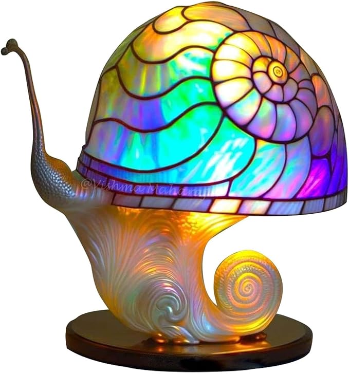 Mmoneyake Stained Plant Series Table Lamp, Painting Mushroom Table Lamp, 2023 New Vintage Decorative Bedside Lamp, Mushroom Table Lamp, for Home Livingroom Bedroom Office Decorations Lamp
