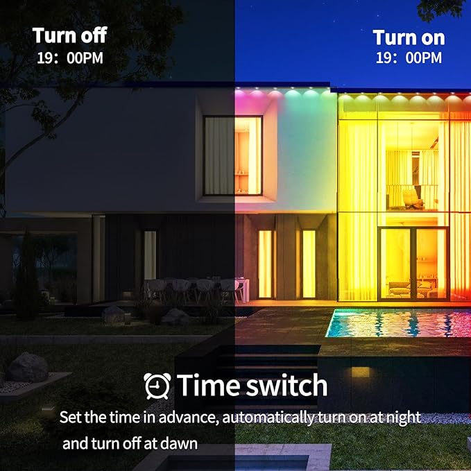 500ft Permanent Outdoor Light, RGB Outdoor eave Light,IP67 Waterproof Suitable for Party, Daily,Halloween,Christmas,Rooftop,Garden,Patio（2 Rolls of 250ft）