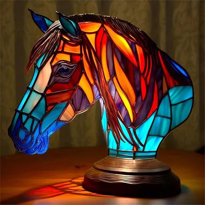 Vintage Animal Night Light Home Decor,Bohemian Resin Decorative Bedside Lamp,Retro Painting Table Lamp Nightlight for Bedroom Decoration, Party Decor,Gift for Animal Lovers,Friends and Familys 5.91In
