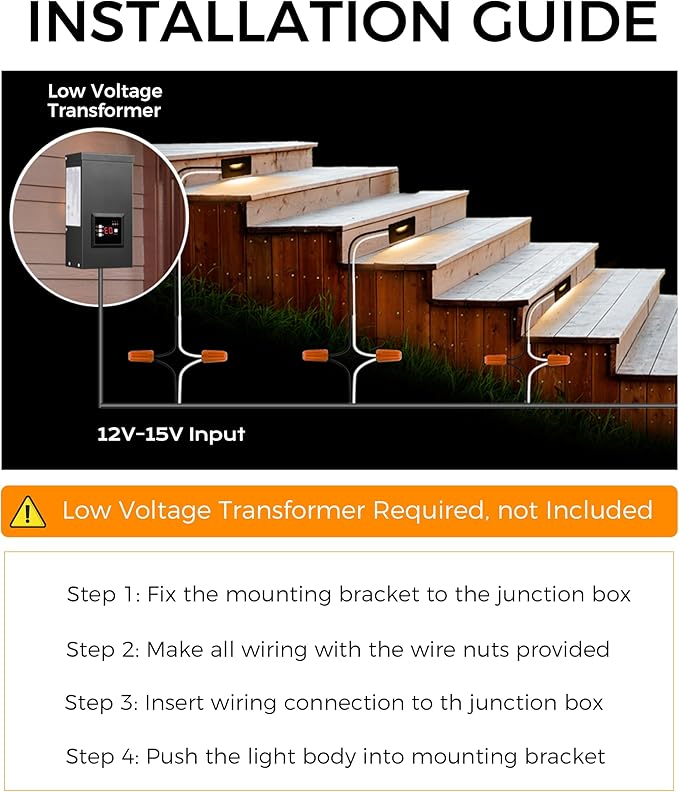 CLOUDY BAY 12V Low Voltage 3 Color Indoor and Outdoor LED Step Light,3000K/4000K/5000K Deck Lights,Stair Light,Oil Rubbed Bronze,Wet Location(Low Voltage Transformer is Required)