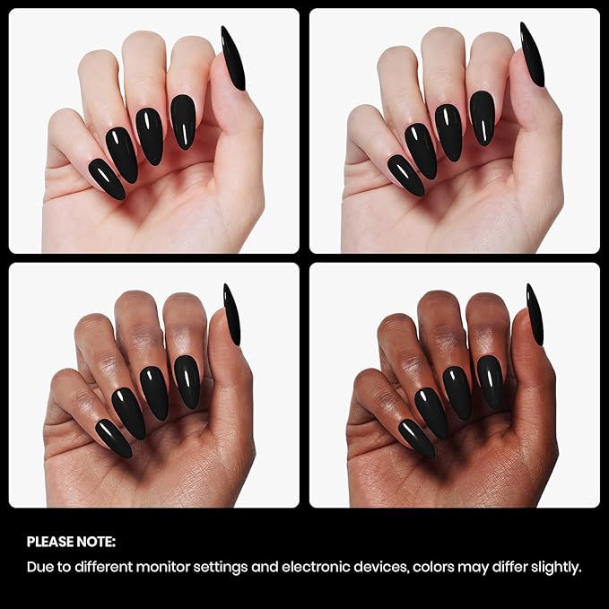 Beetles Black Gel Polish, 1 Pcs 15ml Audrey Black Nail Polish Color Gel Nail Polish Soak Off Art Manicure Salon DIY Uv Lamp Nail Design Decoration at Home