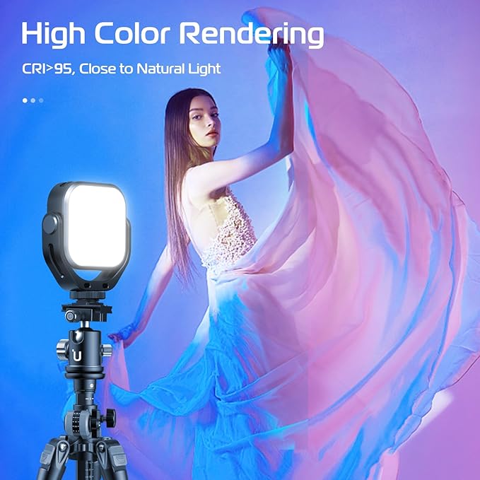ULANZI VL66 RGB Adjustable Rechargeable 2500-6500K - Mini Video Portable Light on Camera, 2000mAh CRI95+ Dimmable, Ultra Bright Photo and Video Lighting, LED Fill Lamp for DSLR Camcorder Action Camera