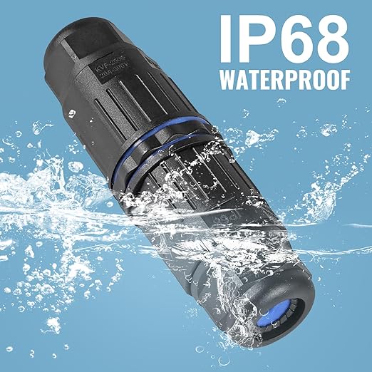 6pcs IP68 Waterproof Junction Box, Outdoor Electrical Cable Connector for 3.5-10mm Wire Range(AC 250V, 16A), Quick Screwless Installation (2505-4Pin)