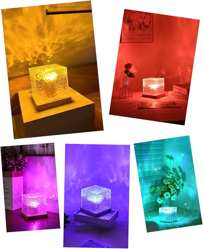Ocean Wave Projection Lamp, 16 Color RGB Mood Light with Remote, 3D Water Ripple Night Light for Kids Room, Meditation, Yoga, Home Decor(2 Pcs)