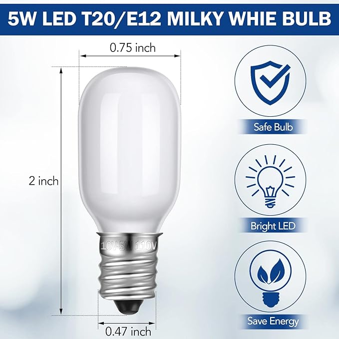 Leelosp 1 Pack Accessory Cord with 5 Milky White LED Light Bulb, 9.84 ft Christmas Village Light Cord with Fuse Wire, Blow Mold Light Kit Replacement for Christmas Village House Craft Halloween