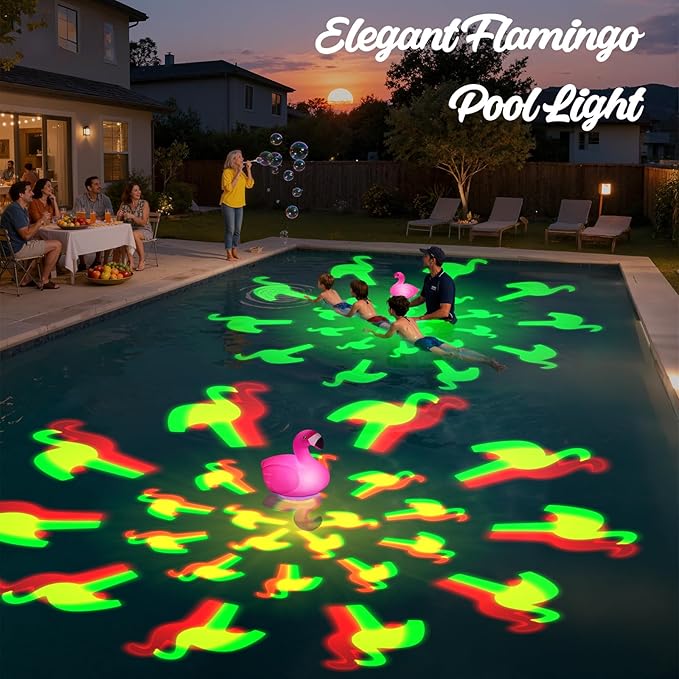 Floating Pool Lights,Upgraded Flamingo Pool Lights that Float,Rechargeable LED Floating Lights for Inground Above Ground Pools,IP68 Waterproof Pool Lighting with Remote,Lights for Hot Tub,Party,1 PC