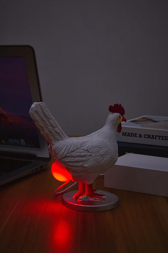 Upgraded Chicken Egg Lamp, 16 Color Change with Remote, 3D Resin Chicken Night Light with USB, Lifelike LED Egg Lamp with Color Gift Box, Easter Birthday Gift