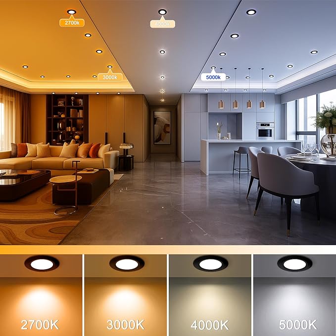 YGS-Tech 2 Inch LED Recessed Lighting, Dimmable Downlight 3W(35W Halogen Equivalent), CRI80, 3000K Warm White Ceiling Light with LED Driver(10 Pack)